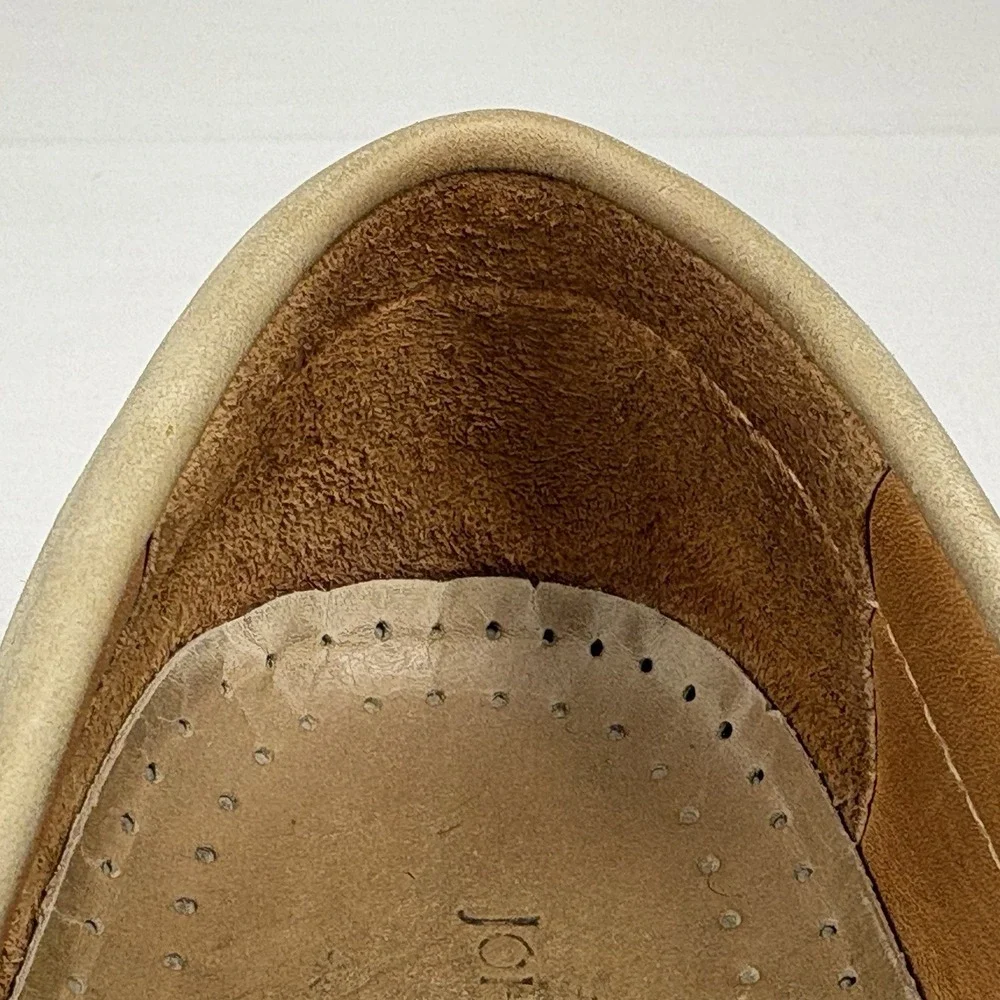 Johnston Murphy Passport Beige Leather Tassel Kiltie Loafers 9M Brazil EUC